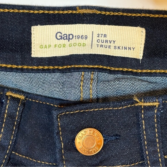 GAP Curvy True Skinny Jeans Dark Wash Like New 27 - Picture 7 of 9